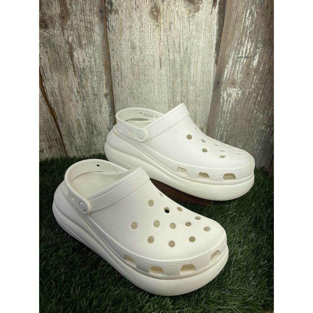 CROCS Crush Platform Women's 10 White Clogs